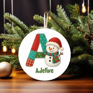 Personalized Custom Name Snowman Ornament Double Sided New, Custom, Trendy!!!!!